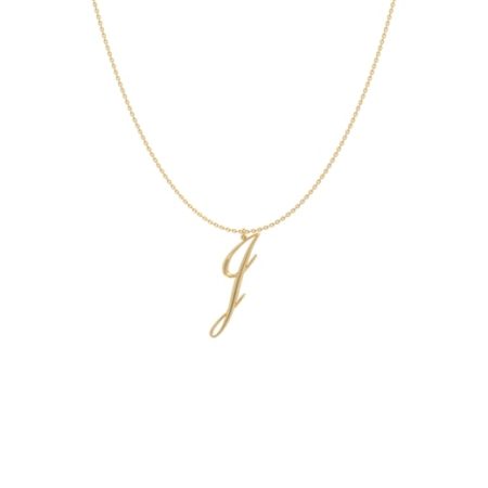 Big Initial J Necklace-1 in 18K Gold Plating