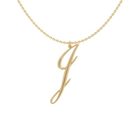 Big Initial J Necklace in 18K Gold Plating