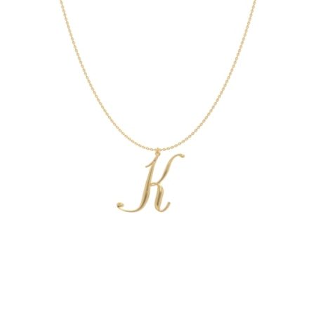 Big Initial K Necklace-1 in 18K Gold Plating