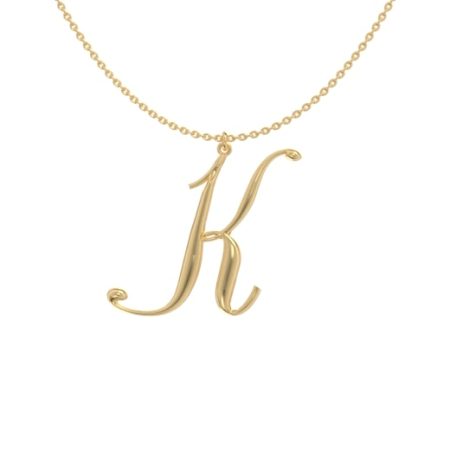 Big Initial K Necklace in 18K Gold Plating