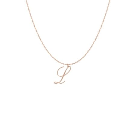 Big Initial L Necklace-1 in 18K Rose Gold Plating