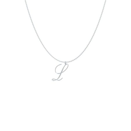 Big Initial L Necklace-1 in 925 Sterling Silver