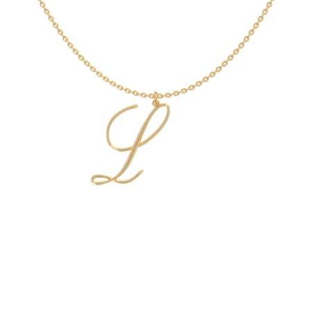 Big Initial L Necklace in 18K Gold Plating