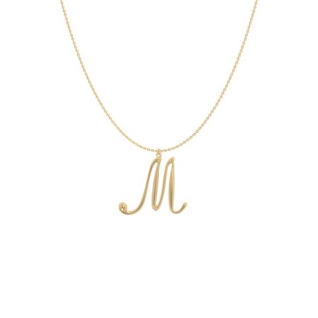 Big Initial M Necklace-1 in 18K Gold Plating