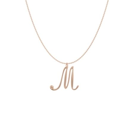 Big Initial M Necklace-1 in 18K Rose Gold Plating