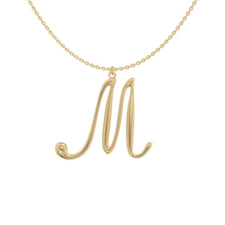 Big Initial M Necklace in 18K Gold Plating