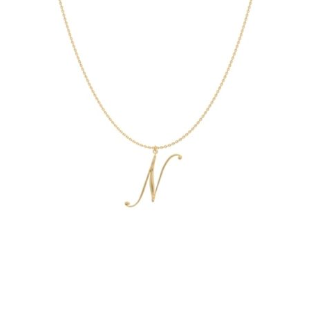Big Initial N Necklace-1 in 18K Gold Plating