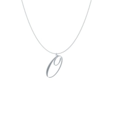 Big Initial O Necklace-1 in 925 Sterling Silver