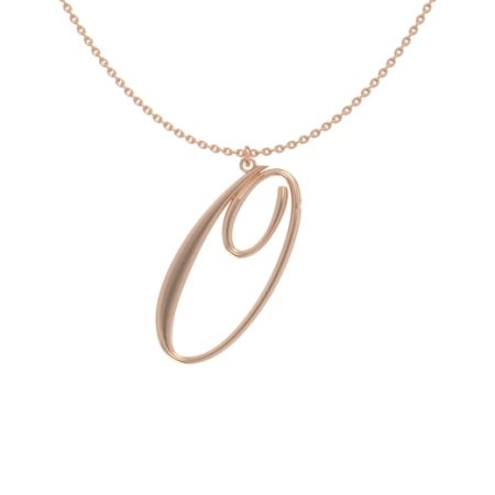 Big Initial O Necklace in 18K Rose Gold Plating