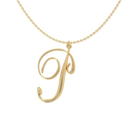 Big Initial P Necklace in 18K Gold Plating