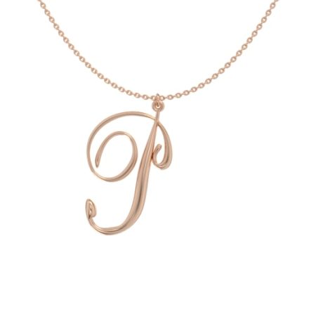 Big Initial P Necklace in 18K Rose Gold Plating