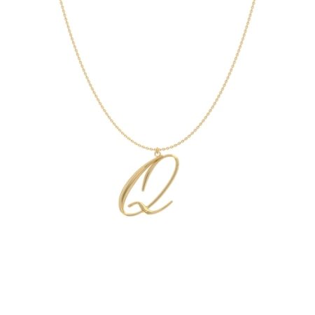 Big Initial Q Necklace-1 in 18K Gold Plating