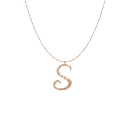Big Initial S Necklace-1 in 18K Rose Gold Plating