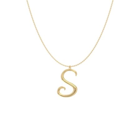 Big Initial S Necklace-1 in 18K Gold Plating