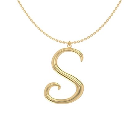 Big Initial S Necklace in 18K Gold Plating