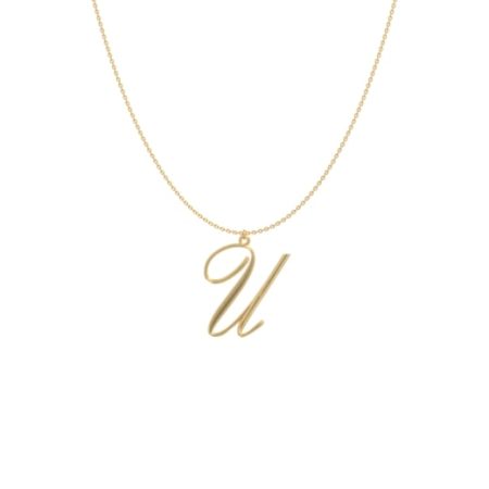 Big Initial U Necklace-1 in 18K Gold Plating