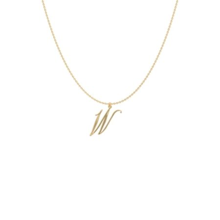 Big Initial W Necklace-1 in 18K Gold Plating