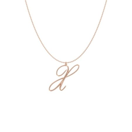 Big Initial X Necklace-1 in 18K Rose Gold Plating