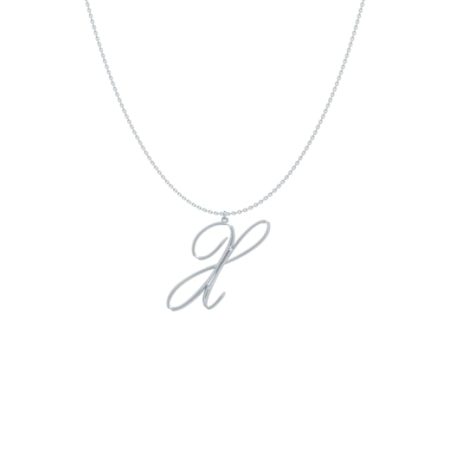 Big Initial X Necklace-1 in 925 Sterling Silver
