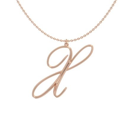 Big Initial X Necklace in 18K Rose Gold Plating
