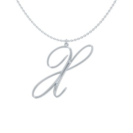 Big Initial X Necklace in 925 Sterling Silver