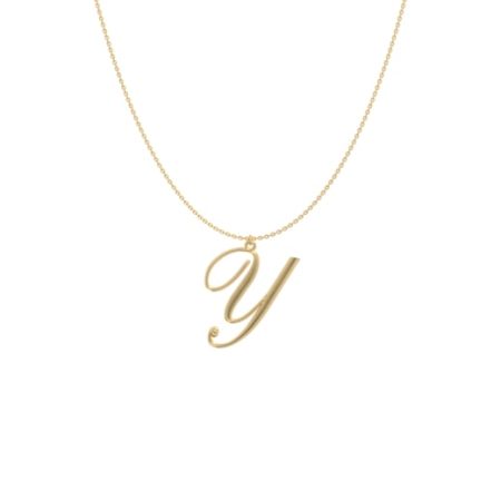 Big Initial Y Necklace-1 in 18K Gold Plating