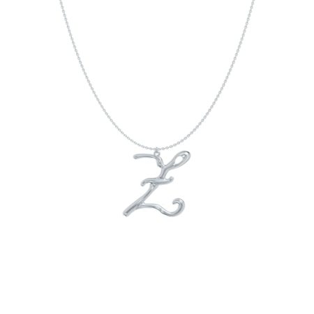 Big Initial Z Necklace-1 in 925 Sterling Silver