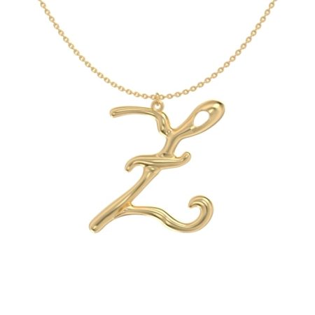 Big Initial Z Necklace in 18K Gold Plating