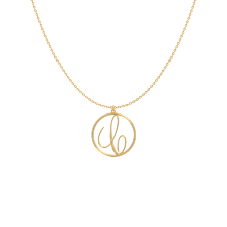 Circle Letter C Necklace-1 in 18K Gold Plating
