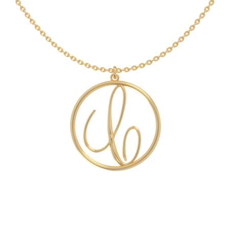 Circle Letter C Necklace in 18K Gold Plating