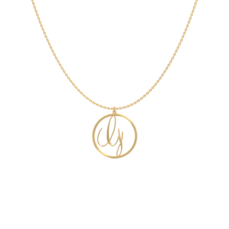 Circle Letter G Necklace-1 in 18K Gold Plating