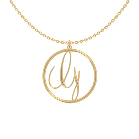 Circle Letter G Necklace in 18K Gold Plating