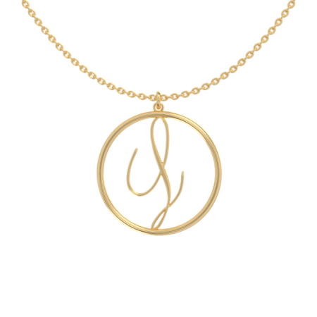 Circle Letter L Necklace in 18K Gold Plating