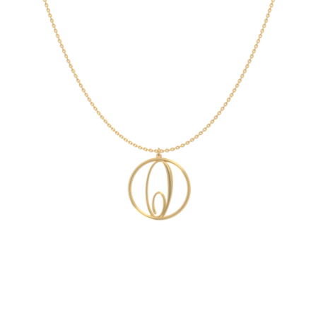 Circle Letter O Necklace-1 in 18K Gold Plating
