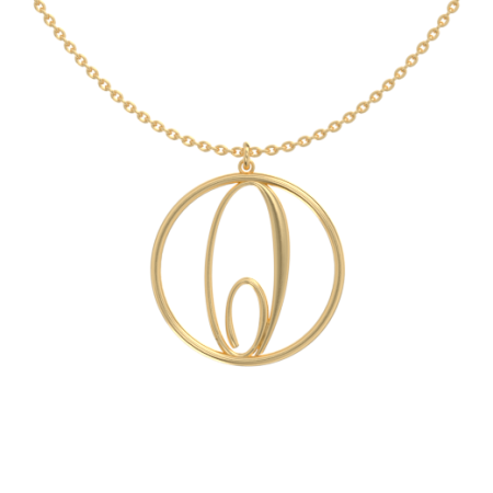 Circle Letter O Necklace in 18K Gold Plating