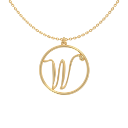 Circle Letter W Necklace