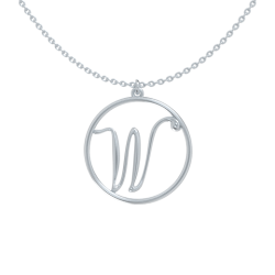 Circle Letter W Necklace