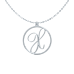 Circle Letter X Necklace