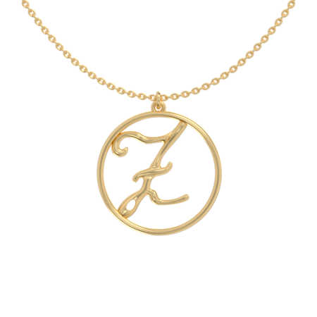 Circle Letter Z Necklace in 18K Gold Plating
