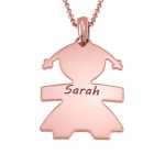 Little Girl Charm Necklace with Name
