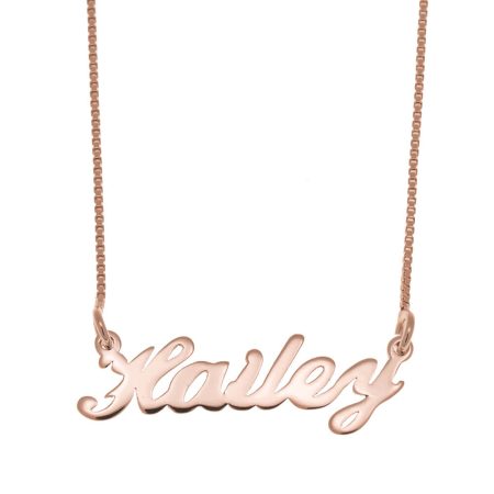 Hailey Name Necklace in 18K Rose Gold Plating