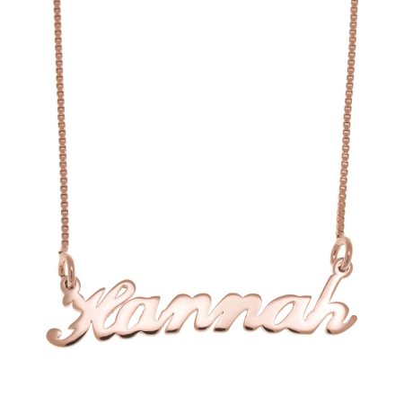 Hannah Name Necklace in 18K Rose Gold Plating