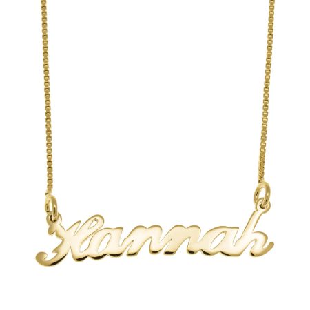 Hannah Name Necklace in 18K Gold Plating