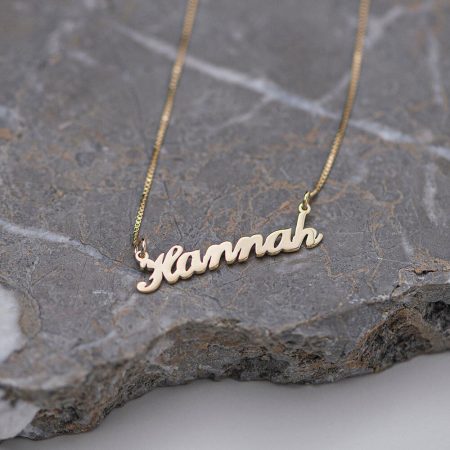 Hannah Name Necklace-3 in 18K Gold Plating