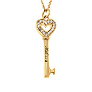Heart And Key Necklace gold