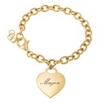 Name Bracelet with Heart Pendant & Link Chain