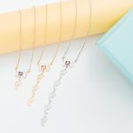I Love You Heart Birthstone Necklace with Feet-3