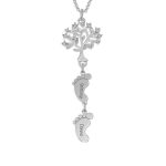 Tree of Life Necklace with CZ & Baby Feet