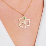 Intertwined 2 Hearts Name Necklace with Birthstones-3
