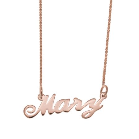 Mary Name Necklace in 18K Rose Gold Plating